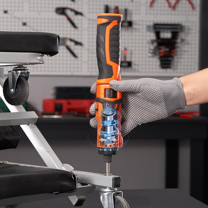 VEVOR Cordless Screwdriver,4V 7Nm Electric Screwdriver Rechargeable Set with 12 Accessory Kit and Charging Cable,Screw Gun with 20+1 Torque Setting & Twistable Handle for Home DIY.
