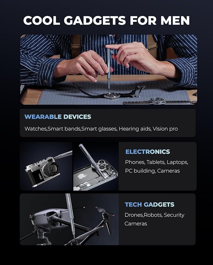 iDriver MS1 Precision Screwdriver Set,42 Magnetic Bits,Hand-Powered Small Screwdriver Set,5/32"Hex,Pop-up Magnetic Case, Electric screw driver kit for Phone/Computer/Electronics/Camera/Laptop