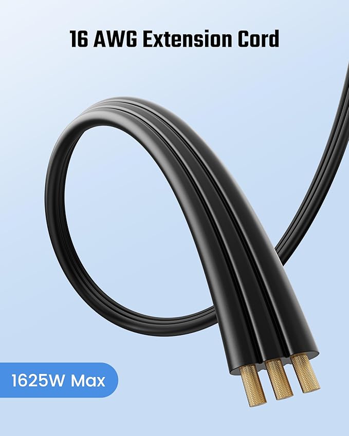 Extension Cord 6ft SUPERDANNY Mini Power Strip Ultra Right Angled Flat Plug for Tight Spaces,Indoor Extension with 3 Outlets,for Office Home Appliances,Non Surge Protector for Travel Cruise,Black