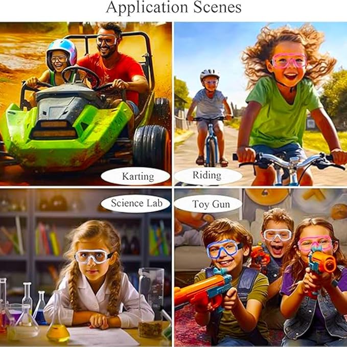 Kids Safety Goggles, Toddler Safety Glasses With UV Anti-Fog,Clear Lens Glasses Cleaning Cloth Included