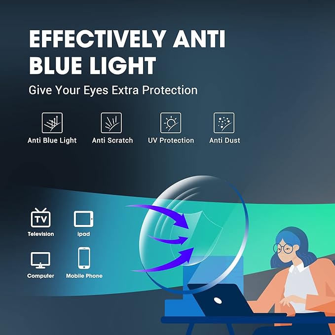 Safety Glasses Anti-Fog Goggles Clear Lens,Adjustable Frames Blue Light Blocking Eye Protection For Men Women