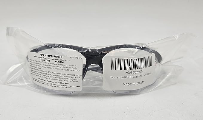 grinderPUNCH Full Lens Magnification Safety Glasses with Black Frame | Clear Lens | | Magnifying Reading Eyewear