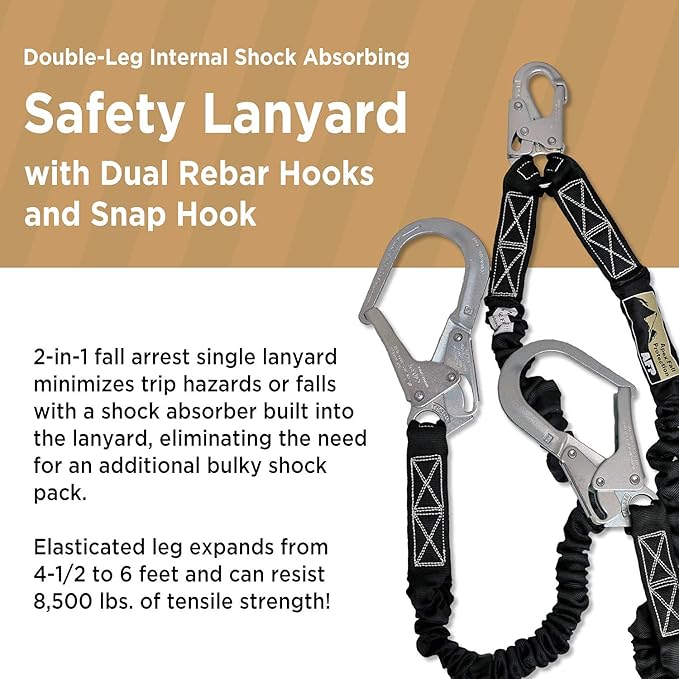 AFP Demon Fall Protection Comfortable Safety Harness (OSHA/ANSI PPE), Harness for Men Construction, Safety Harness Fall Protection Kit