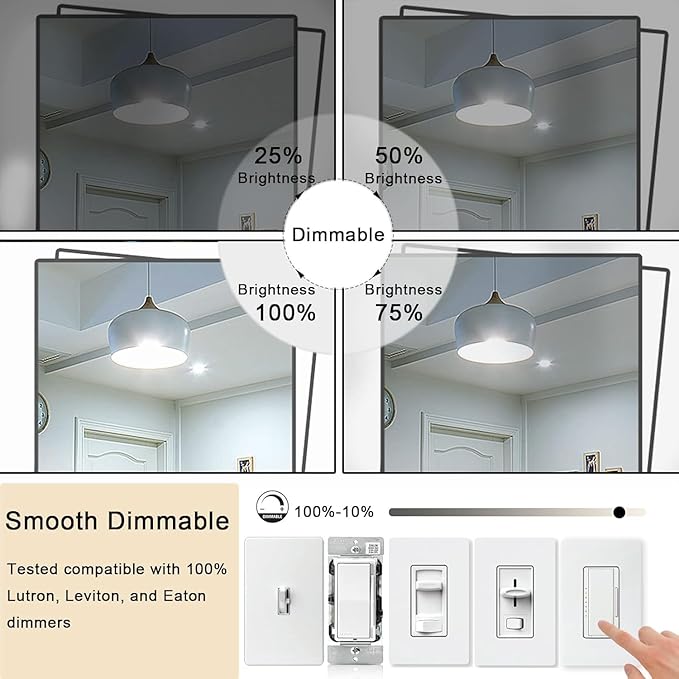 7.3 Inch E26 Led Bulb 6W Dimmable, 5000K Daylight Edison Bulbs 800LM, Equal 80 Watt Tubular T10 T9 Long Clear Glass Light Bulb for Pendant Pipe Wall Sconces Chandeliers - 2Pack