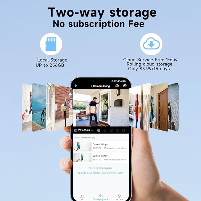 Rraycom 2Pack Security Cameras Wireless Outdoor, 2K Battery WiFi Surveillance Indoor Home Camera with AI Motion Detection Spotlight Siren Alarm, Color Night Vision, 2-Way Talk, Waterproof, Cloud/SD