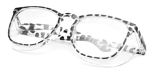 Alsenor Safety Glasses Anti Fog Goggles Protective Eyewear Blue Light Blocking Anti Dust UV Protection Glasses For Men Women (Black-Leopard)