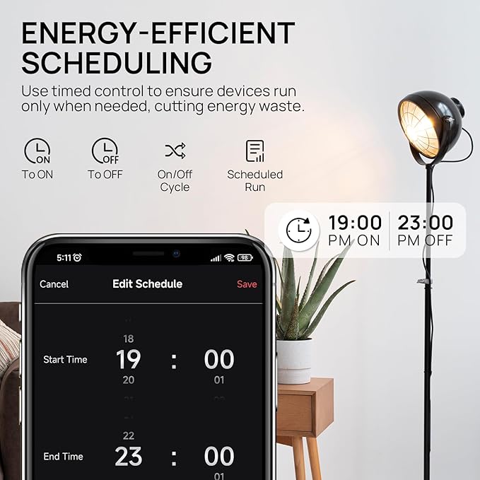 TURBRO Smart Temperature Controller Heating Cooling, WiFi-Enabled Thermostat with Timer and Temperature Monitoring for Home Brewing, Seedling, Greenhouse, and Reptile Terrarium, TC01