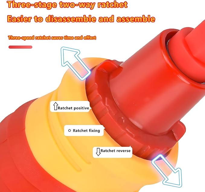 Insulated Screwdriver Set for Electricians – Ergonomic Handle, Magnetized Tips, Durable for Electrical Work, Receptacle & Outlet Screwdriver, Multi-Tool (Ratchet 14 in 1)