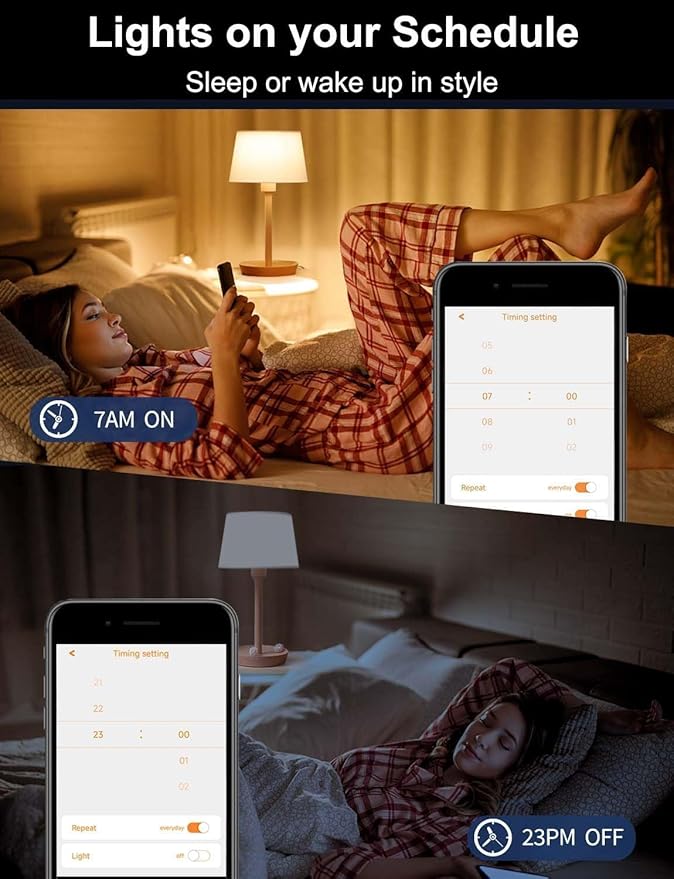 Vinaco E12 Smart LED Bulb 5W 600LM, 4 Pack E12 LED Light Bulbs Color Changing WiFi Bluetooth Work with Alexa & Google Assistant, Smart E 12 Candelabra Bulb 60 Watt E 12 Base, RGB Light Bulbs B11