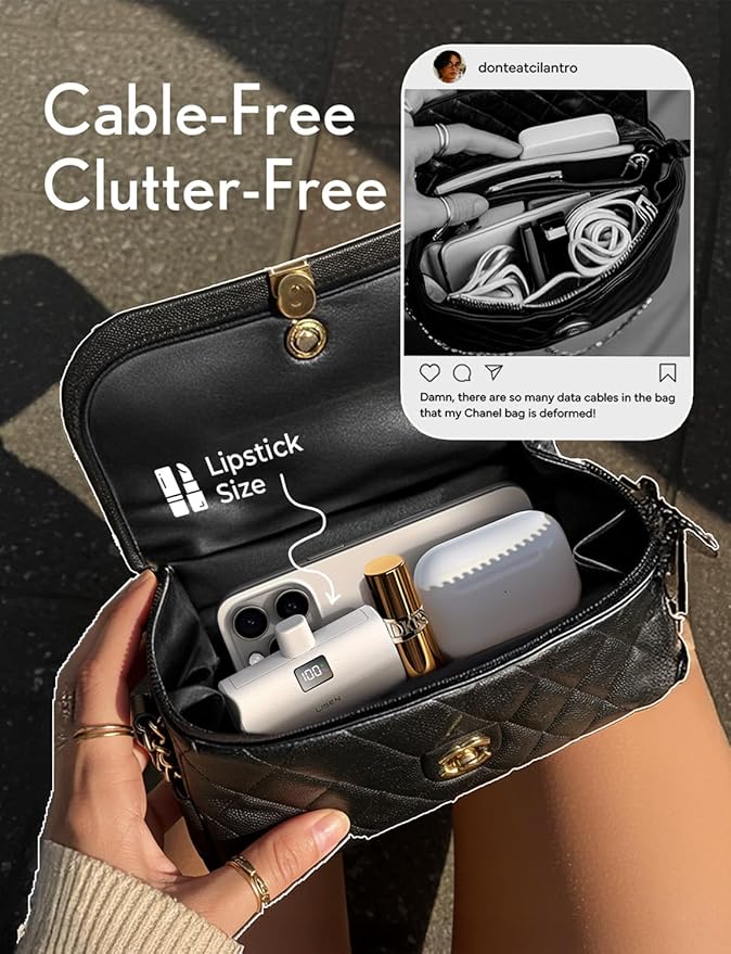 LISEN Mini Portable Charger 7000mAh Power Bank for iPhone 17 Pro Max Air 16 15, 22.5W PD Fast Charging Power Bank, Small Portable Charger USB C Samsung Google Pixel 9 iPad Pro/Air AirPods, Ivory White