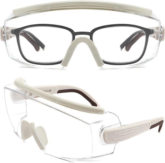 Safety Glasses Over Eyeglasses Anti Fog Safety Goggles Protective Glasses With Adjustable Frame For Men Women