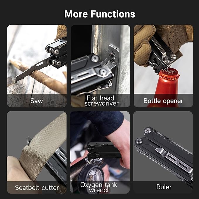NEXTORCH PIONEER 14-IN-1 Multi-tools Full-Size,Versatile Multi-tool Set with Scissors Needle Nose Pliers Pocket Clip Multi-tool