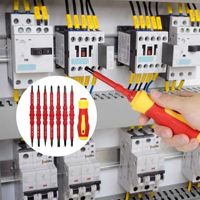 Insulated Screwdriver Set Electrician Tools Kit, 14 IN 1 Magnetic Screwdriver Set Interchangeable Tools Screw Driver Set Kit for Household Repair (with Tester)