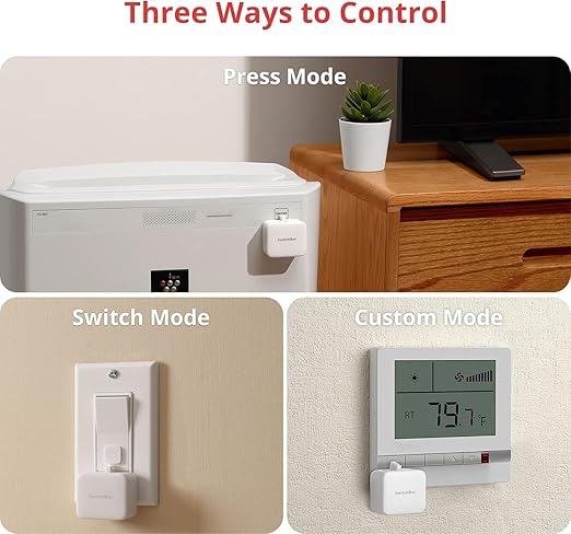 SwitchBot Smart Switch Button Pusher - Bluetooth Fingerbot for Rocker Switch/One-Way Button, Automatic Light Switch, Timer and APP Control, Works with Alexa When Paired with SwitchBot Hub (White)