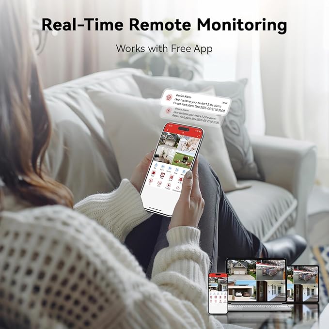 Wired Security Camera System Outdoor, 4 Channel 5MP Lite AHD TVI DVR Recorder with 500G HDD, 4pcs Wired Surveillance CCTV Bullet Camera Indoor Outdoor, Smart Motion Detection, Night Vision