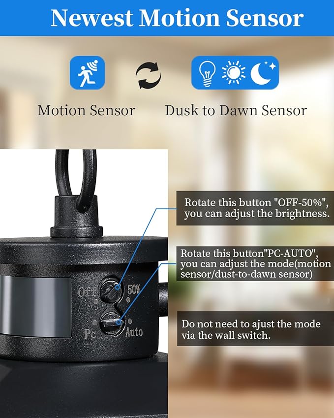 17'' Motion Sensor Outdoor Lights Wall Mount, Dusk to Dawn Exterior Light Fixture, Waterproof Anti-Rust Porch Light Outside Wall Lights for House, Black Wall Sconce Lanterns with Clear Glass, 2 Pack