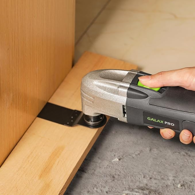 GALAX PRO 22000 OPM 2.0A Oscillating Multi Tool, 3 Degree Oscillating Angle with 3 Pieces Saw Blades, 1 Piece Semi Circle Blade Sanding Plate, 6 Pieces Sanding Papers for Grinding