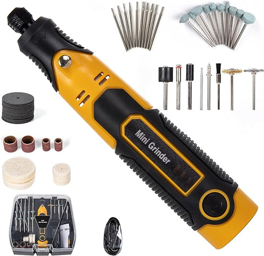 3.6V Mini Grinder Tool, Cordless Rotary Tool with Battery |55 Piece Accessory Kit (Diamond Burrs, Cut-Off Wheels, Buffing Wheels, Sanding Drums) for Engraving, Polishing, Cutting| Angle Grinder Set