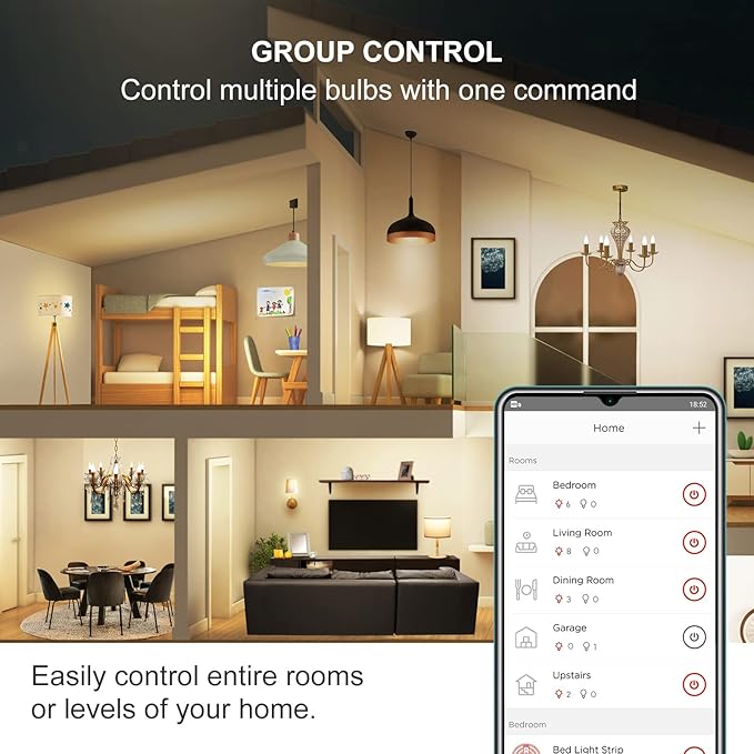 Sengled Zigbee Smart Light Bulbs, Smart Hub Required, Work with SmartThings and Echo with Built-in Hub, Voice Control with Alexa and Google Home, Soft White B11 Candelabra Light Bulbs 40W Eqv. 4 Pack