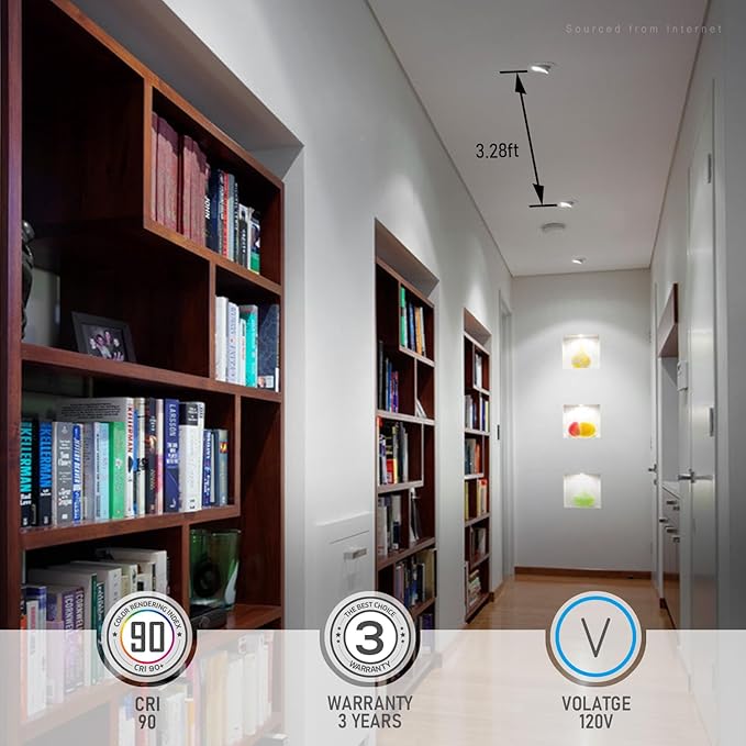 TORCHSTAR 12-Pack 3 Inch Gimbal LED Recessed Light with Junction Box, 7W CRI90+ Dimmable Adjustable Eyeball Canless LED Downlight, 5000K Daylight, Airtight IC, ETL