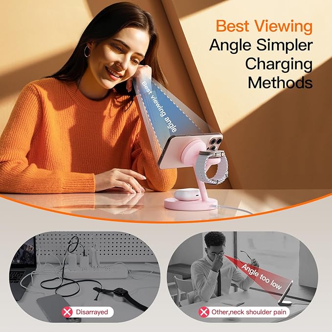 2025 3 in 1 Charging Station for Apple iPhone AirPods Watch with Mag-Safe Charger Wireless Charger Stand for iPhone 1716 15 14 13 12 Series AirPods iWatch Series - Gifts for Wife & Husband