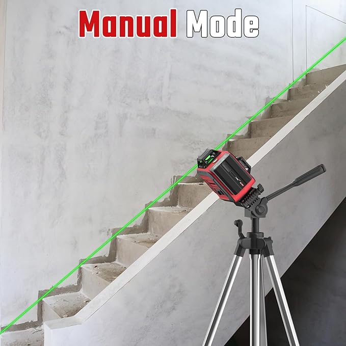 Laser Level Pro Kit, 3X360° Self-leveling Tool for Construction, Tiling Floor & Picture Hanging, 3D Cross Line Level with Fine-tuning Bracket, 12 Lines level Tool with 2 * 2400mAh Battery