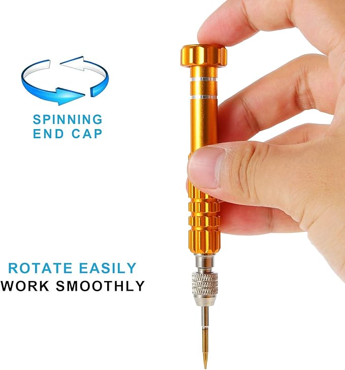 Small Screwdriver Watch Glasses Mini Set, Micro Precision Tiny Screwdriver Set Small Screwdriver Set for Electronics Eyeglass (gold)