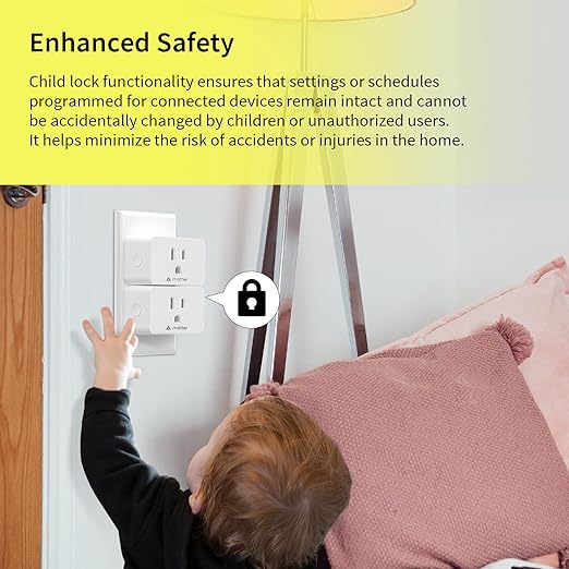 Minoston Matter Smart Plug, Compatible with Alexa, Apple Home, Google Home, SmartThings, Compact Desgin, WiFi Plugs Outlet, Protect Privacy, 2.4G Wi-Fi Only, White, 4 Pack (MP25M)