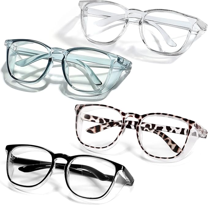 LASMEX Stylish Safety Glasses Goggles for Women Girls Anti-fog Glasses Protective Eyewear Clear Glasses
