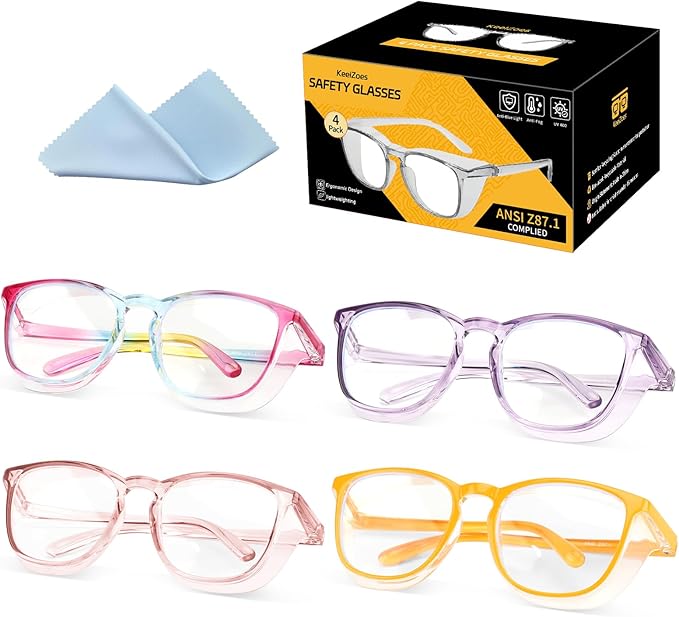 Safety Glasses Anti Fog Goggles For Women, Nurses Protective Eyewear Blue Light & UV Blocking Eye Protection Glasses