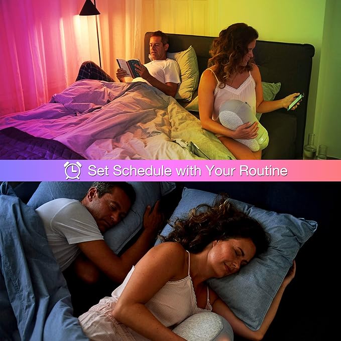 phopollo Smart Light Bulbs, RGBCW WiFi Multicolor Led Light Bulbs Compatible with Alexa & Google Home Assistant, A19 E26 9W 60W Equivalent 800Lumen, App Control, No Hub Required, 6 Pack