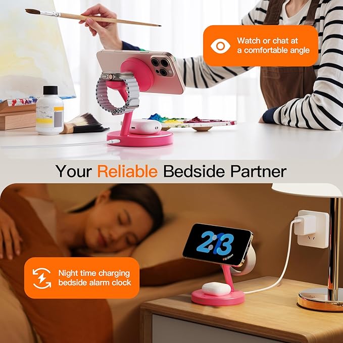 2025 3 in 1 Charging Station for Apple iPhone AirPods Watch with Mag-Safe Charger Wireless Charger Stand for iPhone 1716 15 14 13 12 Series AirPods iWatch Series - Gifts for Wife & Husband