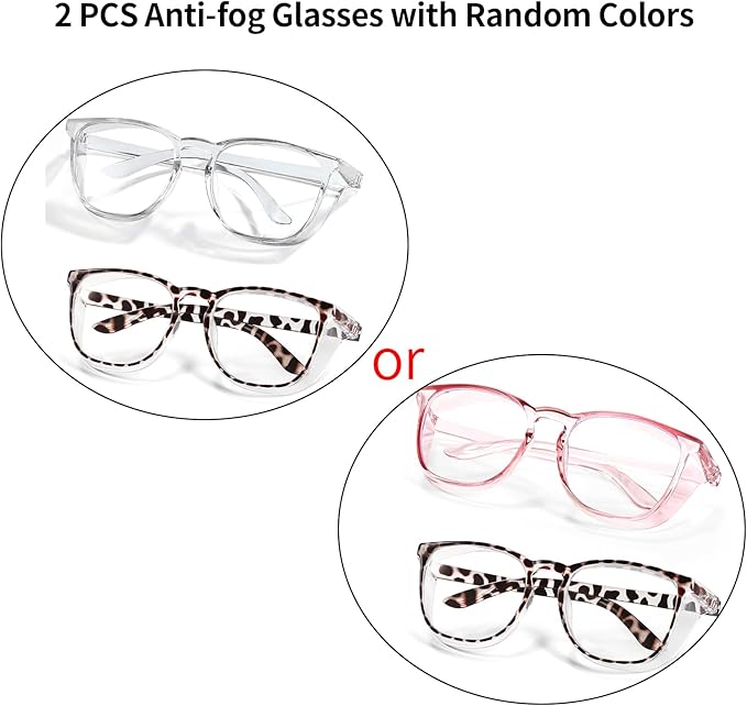 LASMEX Stylish Safety Glasses Goggles for Women Girls Anti-fog Glasses Protective Eyewear Clear Glasses