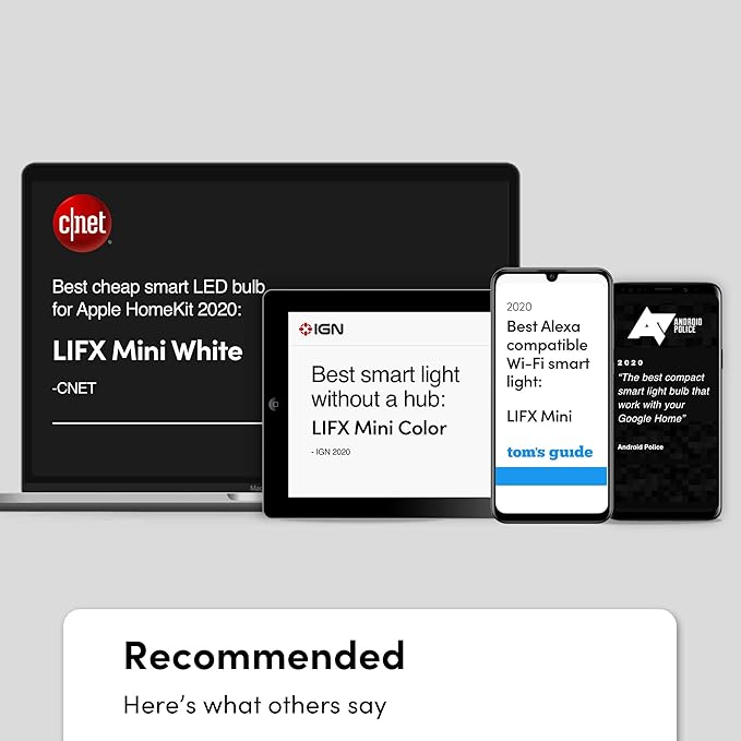 LIFX Color A19 800 lumens, Billions of Colors and Whites, Wi-Fi Smart LED Light Bulb, No bridge required, Works with Alexa, Hey Google, HomeKit and Siri.