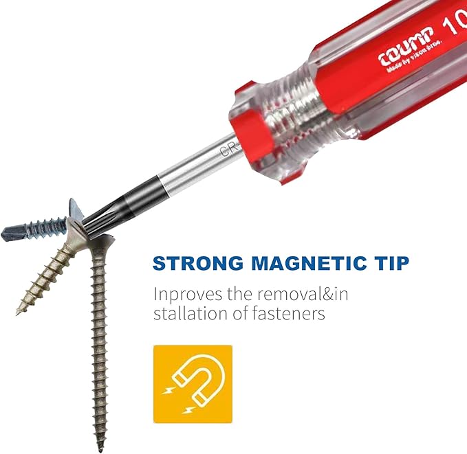 13-Piece Magnetic Torx Screwdrivers Set, Security Tamper Proof, T4、T5、T6、T7、T8、T9、T10、T15、T20、T25、T27、T30、T40 (red)