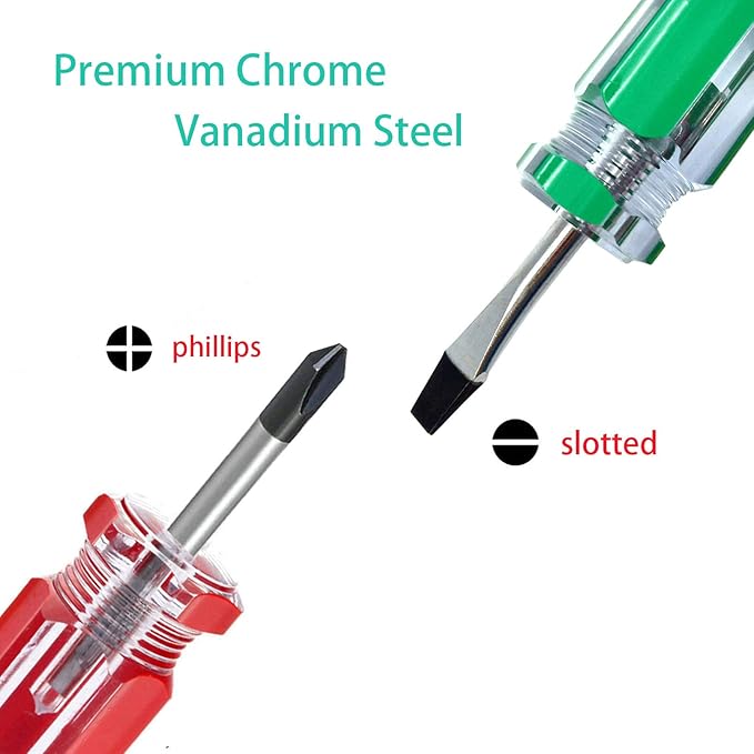 Buspoll Stubby Screwdriver – Compact Short Screwdriver for Tight Spaces, Durable Chrome-Plated Steel Construction, Easy to Use, Versatile Tool.