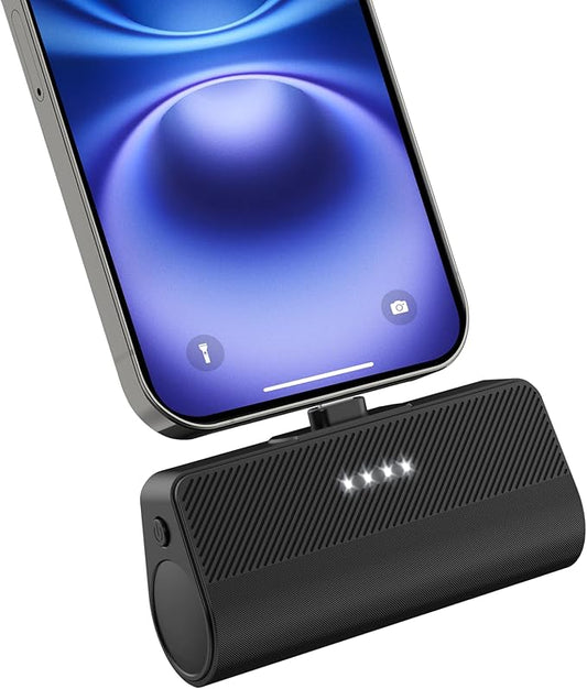 KKD Portable Charger for iPhone 15/16 Power Bank,【New Upgrade】 5000mAh USB-C Portable Phone Charger with 15W Fast Charging for iPhone 15 Pro/15 Plus/15 Promax/16 Pro/16 Promax/Samsung/Andriod-Black