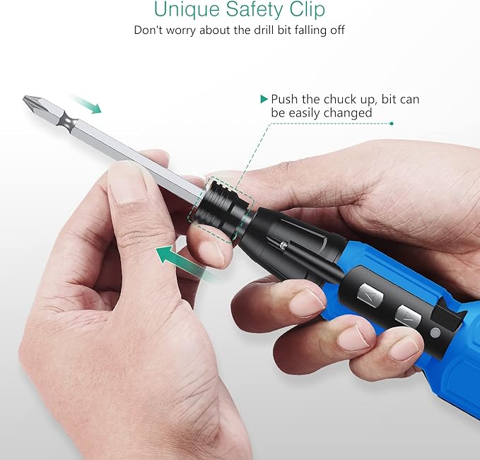 ORIA Electric Screwdriver, Cordless Electric Screwdriver, 12 in 1 Cordless Power Repair Tool Kits with 10 Bits and 1/4 inch Bit Holder, LED Lights, Charging Cable, for Phones,Toys, PC