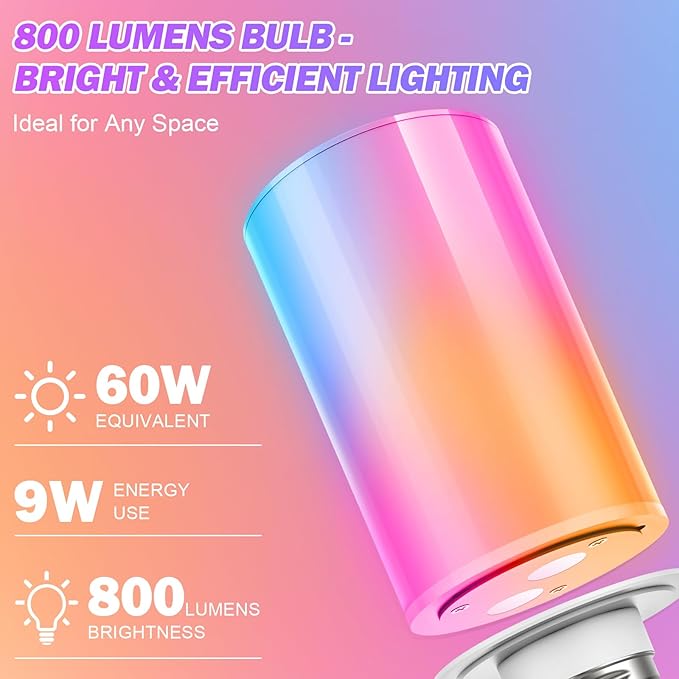 10000mAh Rechargeable Led Corn Light Bulb,Battery Operated Light Bulb with Remote Control, E26, 60W Equivalent, 800Lum, 3 Color Temperatures, 12 RGB, Emergency Lamp, 4PC