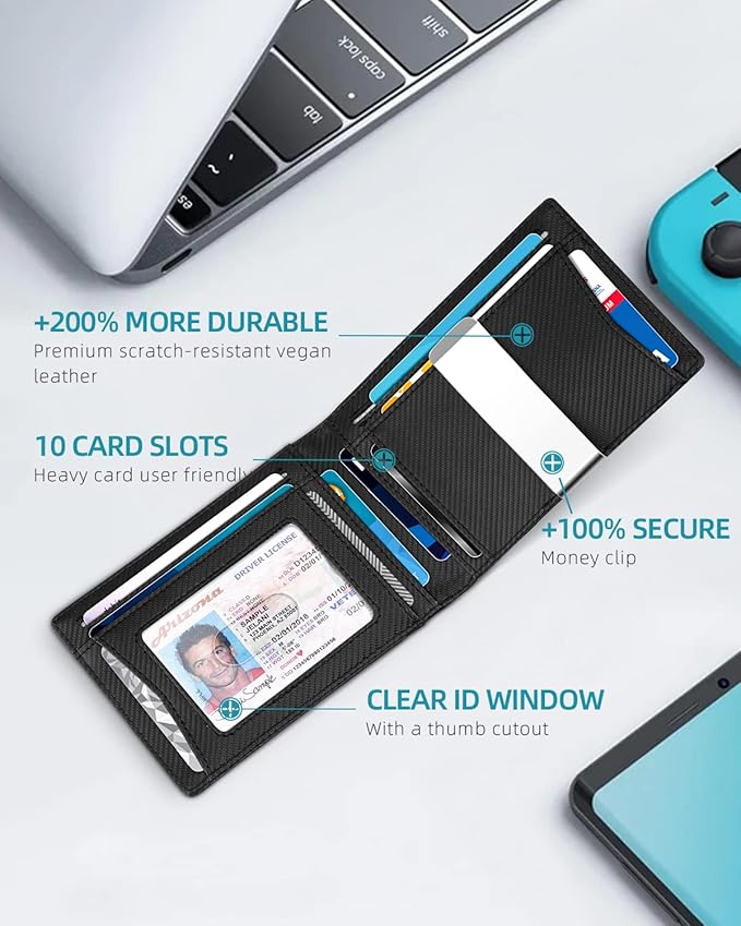 Zitahli Men's Wallets Airtag Holder Slim Rfid Leather with Gift Box
