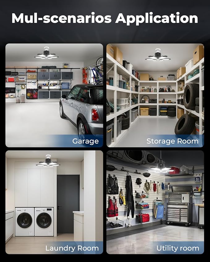 Motion Sensor Garage Light 20000LM - 3 Mode Switch, 6500K Daylight Motion-Activated LED Shop Light for Garage, Workshop, Utility Room, Basement (1 Pack)