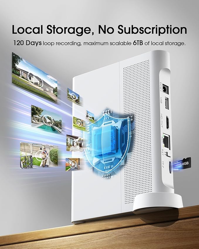 Camcamp Solar Security Cameras Wireless Outdoor, 2K Home Security Camera System, Quick Installation, No Subscription, PIR Smart Detection, 10CH Expandable NVR for Surveillance, 5G & 2.4G WiFi