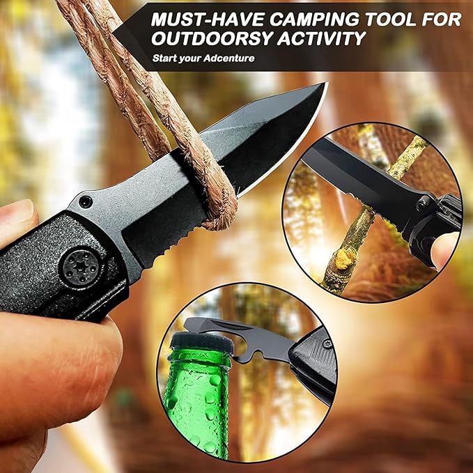 Multitool Pocket Knife for Men, Gifts for Boyfriend, Him, Husband, Dad, Multi Tool Tactical Plier With Nylon Sheath, Stocking Stuffer 'I LOVE YOU'
