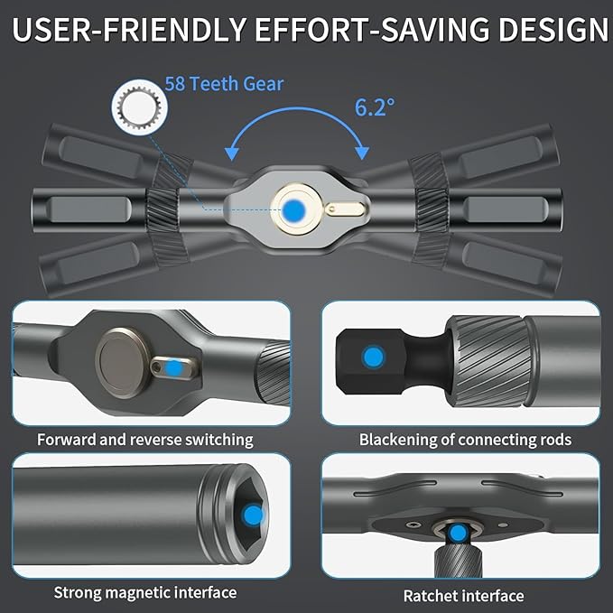 24 in 1 Magnetic Screwdriver Set, DIY Ratchet Screwdriver Set, Multifunctional Toolbox with Detachable Ratchet Handle, Portable Precision Repair Tool Kit for Furniture Computer Bicycle (Black)