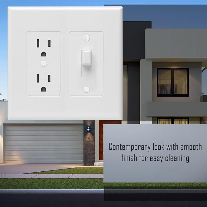 Taymac 2772W Revive Device Wall Plates 2-Gang Masque Decorator Cover, White