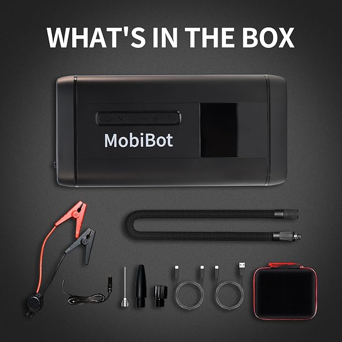 4-in-1 Dual Cylinder tire inflator with Jump Starter,4000A Portable Car Battery Charger up to 8.0L Engine,160 PSI Dual Power Car Air Pump Cordless Air Compressor,20000 mAh PD 65W Powerbank