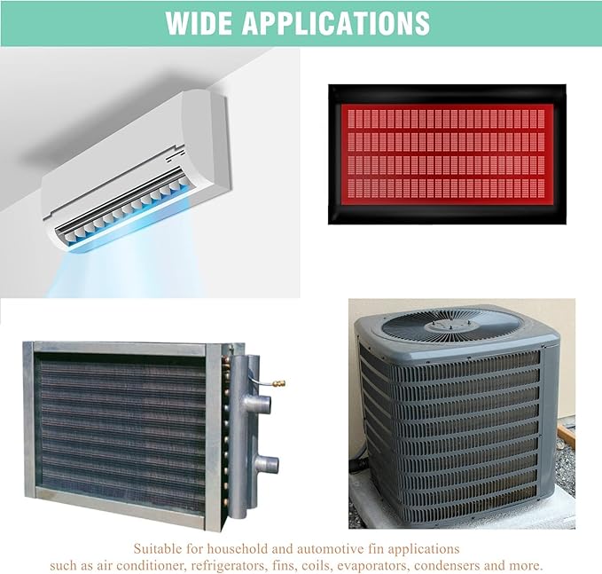 10PCS Air Conditioner Fin Comb Cleaner kit AC Coil Cleaning Brush 5 Different Fin Combs Condenser Fin Straightener AC Evaporator Comb Radiator Repair Clean Tool