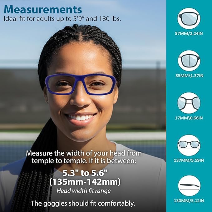 BLUE CUT Sports Protection Goggles, Anti-Fog Lenses Safety Glasses for Basketball, Pickleball and All Outdoor Sports