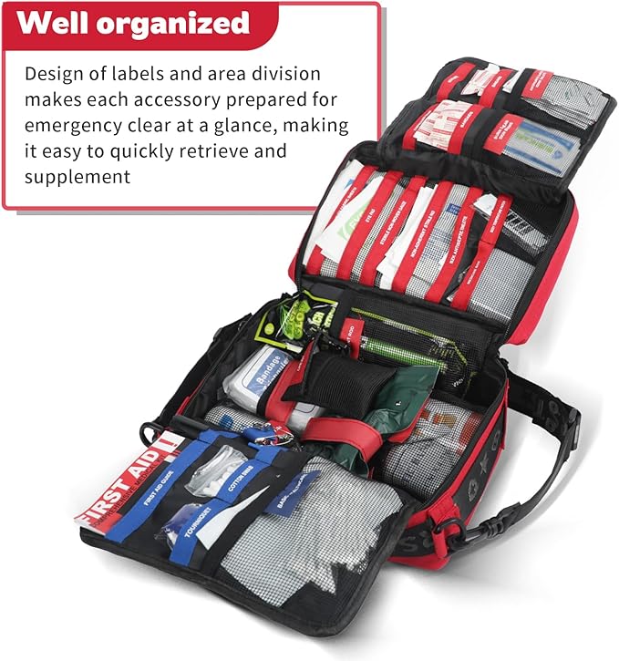 Large First Aid Kit,Molle System Detachable Multi-Purpose Emergency Medical Kit for Home, Car, Camping Outdoor Emergency.