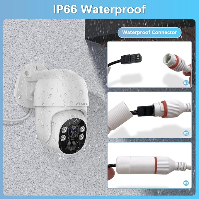 【PTZ Digital Zoom & 60-Day Storage】 Wired Security Camera System,Home NVR Video Surveillance Systems,Outdoor POE Security Cameras System